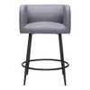 HomeRoots Set of Two 27" Gray and Black Fabric and Steel Counter Height Bar Chairs - 4 of 4
