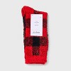 Women's Buffalo Plaid Cozy Crew Socks - Auden™ 4-10 - image 2 of 3