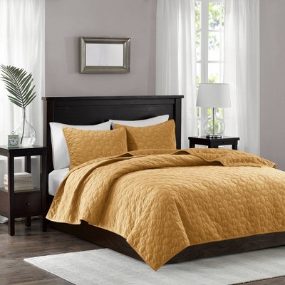 Madison Park Mercer Faux Velvet Reversible Coverlet Set