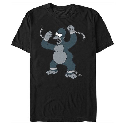 Men's The Simpsons Gorilla Homer T-shirt - Black - Small : Target