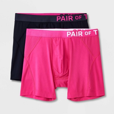 Pair of Thieves Men's SuperCool Boxer Briefs 2pk - Pink/Black XL