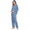 Casual Nights Women's Long Sleeve Rayon Button Down Pajama Set - 2 of 4