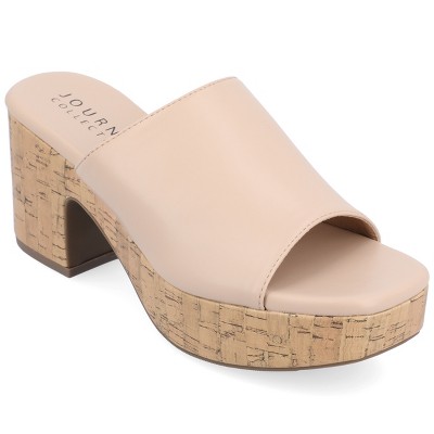Journee Collection Womens Astter Slip On Platform Open Toe Sandals