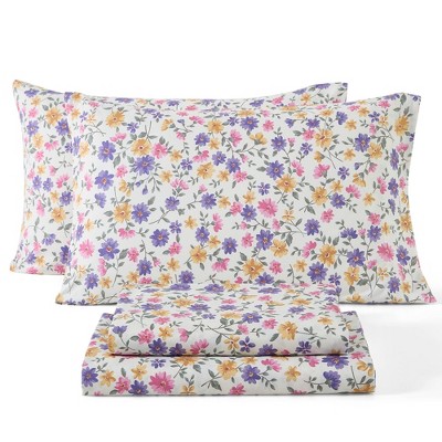 HLC.ME Floral Bed Sheets - Bed Sheet Set - Wrinkle Resistant & Ultra Soft - Fits Mattresses up to 15 Inches Deep