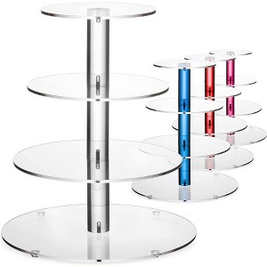 4-Tier Acrylic Cupcake Stand for 36 Cupcakes, Cupcake Tower Made with Finest Food Grade Acrylic, Cupcake Holder Designed with Glassy Stem - 1 of 2
