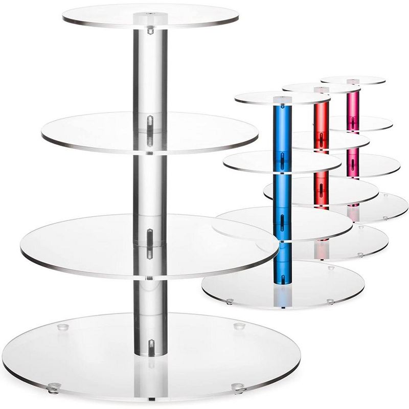 4-Tier Acrylic Cupcake Stand for 36 Cupcakes, Cupcake Tower Made with Finest Food Grade Acrylic, Cupcake Holder Designed with Glassy Stem, 1 of 3