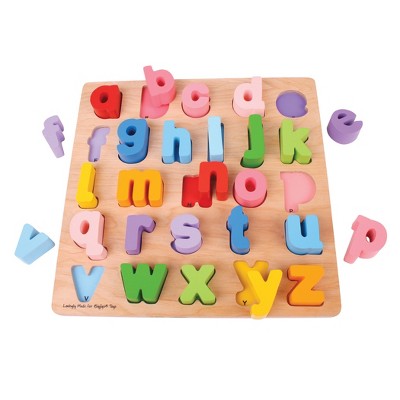 Bigjigs Toys Chunky Wooden Alphabet Puzzle Educational Letters Jigsaw Learn 
