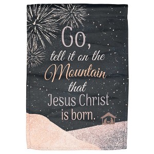 Dicksons Go Tell It On The Mountain Black and Gold Tone 18 x 13 Inch Christmas Outdoor Garden Flag - 1 of 1