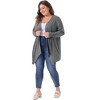 Agnes Orinda Women's Plus Size Long Sleeve Open Front Lightweight High Low Hem Draped Cover Cardigan - 3 of 4