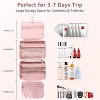 Travel toiletry bag, women's hanging toiletry bag, waterproof makeup bag, full-size container, toiletries, Pink - 2 of 4