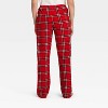 Women's Plaid Microfleece Holiday Matching Family Pajama Pants - Wondershop™ Red - 2 of 4