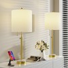 Maxax Gold Iron Adjustable Table Lamps with USB Charging, Modern Desk Lamps with White Fabric Shade for Bedroom, Living Room - 4 of 4