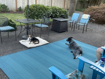 Tokyo - Teal Geometric Outdoor Rug for Patio - (8' x 10')