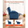 VEVOR Kids Reclining Chair, Toddler Recliner with Cup Holders and Pockets, 107° to 126° Adjustable Backrest, Breathable Polyester Fabric, Blue - 3 of 4
