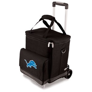 NFL Detroit Lions Cellar Six Bottle Wine Carrier and Cooler Tote with Trolley - 1 of 4