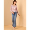 INSPIRE CHIC Women's Long Sleeve Ruffle Floral Peplum Top Chiffon Blouse Shirts - 3 of 4