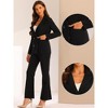 Allegra K Women's Business Work Notched Lapel Blazer and Long Pants 2 Pieces Suit Set - 2 of 4