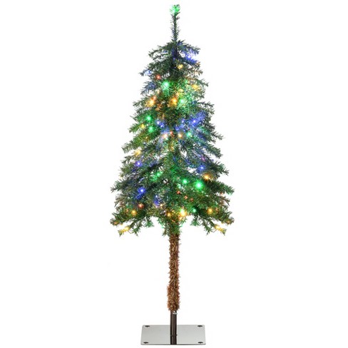 Homcom 4ft Pencil Prelit Artificial Christmas Tree Holiday Decoration ...