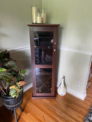 Herrin Locking Bar Cabinet Chestnut