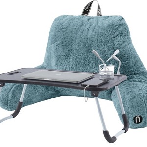 Nestl Fur Reading Pillow, Faux Fur Bed Pillow with Arms, Reading & Bedrest Pillow for Sitting in Bed Adult & Kids - 1 of 4