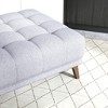 Sapphtopaz Square Ottoman with Linen Tufted Upholstered Versatile Foot Stool with Wood Legs Entryway Shoe Bench for Living Room, Entryway - 4 of 4