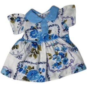 Doll Clothes Superstore Blue Flower Dress Fits 15 Inch Baby And Cabbage Patch Kid Dolls - 1 of 4
