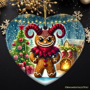 Frosted Krampus Gingerbread Man Ornament, Mischievous Christmas Gift and Decor| OrnamentallyYou - 1 of 4