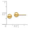 Black Bow Jewelry 5mm Polished Ball Friction Back Stud Earrings in 14k Yellow Gold - 4 of 4