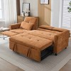2-in-1 Sofa Bed with Reversible Recliner, 3-Seater Couch with Adjustable Backrests and USB Ports, Foam Sofa with Chenille Cushion-Coolbibila - 3 of 4