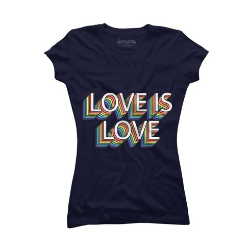 Design By Humans Retro Love Is Love Pride By Dudleyjazt-shirt - Navy ...