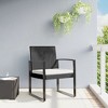 vidaXL Black Patio Dining Chairs Set, PP Rattan - Powder-Coated Steel Frame, Easy-to-Assemble Comfortable Garden Lounge Set with Armrests and Cushions - 2 of 4