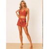 Allegra K Women's Summer Beach Hollow Out Crochet Knit Cami Top Mini Skirt Bikini Sets 2 Pcs - 3 of 4