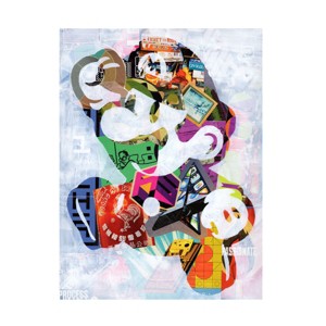 Trademark Fine Art - Artpoptart Mario Matted Framed Art - 1 of 4