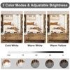 Farmhouse Makeup Vanity Table Set with Lighted Mirror,55.7" Modern Vanity Desk with Power Outlet&Storage Shelves,Dressing Table for Women & Girls - 3 of 4