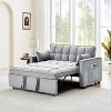 TIRAMISUBEST Convertible 55-Inch Sleeper Sofa Bed,Velvet Loveseat with Pull-Out Bed, Adjustable Backrest & Side Pockets for Small Spaces - 4 of 4