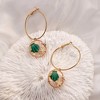 SOHI Women's Emerald Green The Under-The-Sea Hoop Earrings - 2 of 4