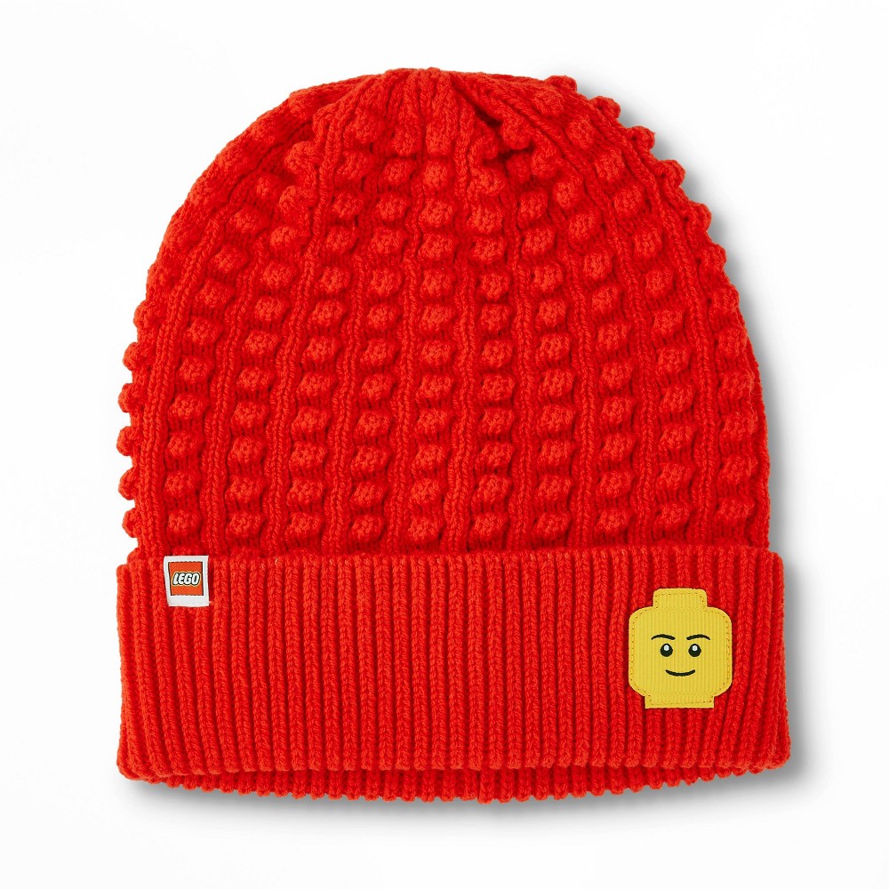 Adult LEGO Minifigure Patch Beanie Hat - LEGO Collection x Target Red