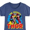 Girls' - Marvel - Thor The Mighty Fitted Short Sleeve Graphic T-Shirt - 2 of 4
