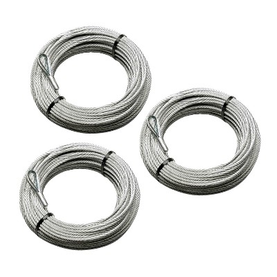 Tie Down TranzSporter Stainless Steel Cable For 200 and 250 Pound Shingle Elevator Platform Hoist with Braided Eyelet End, 100 Foot Spool (3 Pack)