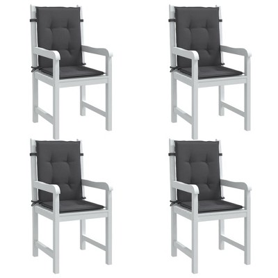 vidaXL Lowback Chair Cushions 4 pcs Melange Anthracite 39.4"x19.7"x1.6" Fabric
