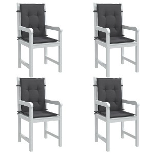 vidaXL Lowback Chair Cushions 4 pcs Melange Anthracite 39.4"x19.7"x1.6" Fabric - 1 of 4