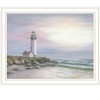 HomeRoots Lighthouse at Sunset White Framed Print Wall Art - 4 of 4