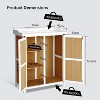 Waterproof Outdoor Storage Cabinet, Wooden Potting Bench Table with 2 Removable Shelves, Galvanized Metal Tabletop, Garden Work Station for Backyard, - 2 of 4
