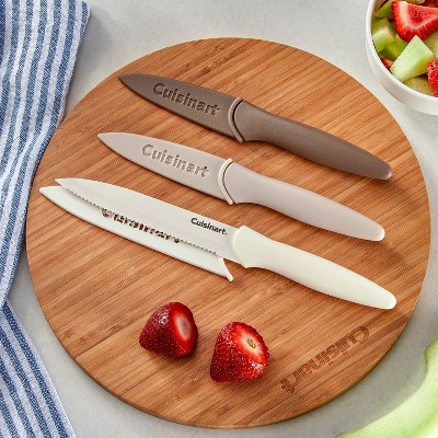 Cuisinart Advantage 6pc Nonstick Utility and Paring Knife Set with Blade Guards Cafe Au Lait
