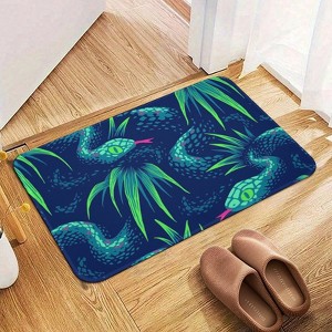 Snake In The Rainforest Bathroom Rugs Winter Bath Mat Absorbent Non Slip Bathroom Mat Christmas Soft Floor Carpet 16x20 Inches - 1 of 1