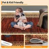 Washable Area Rug Modern Geometric Bordered Rug Low Pile Non Slip Floor Carpet, Soft Non Shedding Thin Rug, Distressed Rug for Bedroom Living Room - 3 of 4