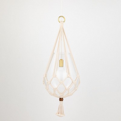 Aged Brass Bohemian Pendant Light with Clear Glass Shade