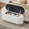 Upholstered Storage Ottoman with Wood Legs,Storage Bench for Bedroom, Living Room-Tanpinhause - 2 of 4
