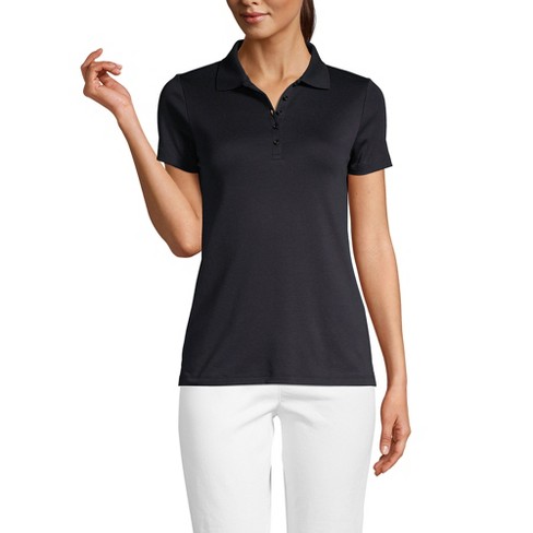 Lands' End Women's Supima Cotton Polo - X Large - Black