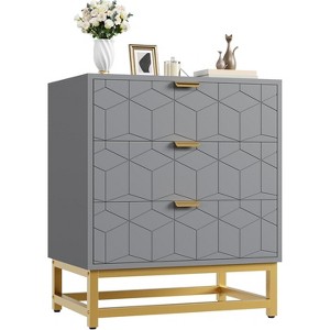 Dresser for Bedroom, 3 Drawer Dresser with Metal Legs, Modern Dressers Chest Organizer with Wide Storage, Chest of Drawers for Bedroom, Living Room - 1 of 4